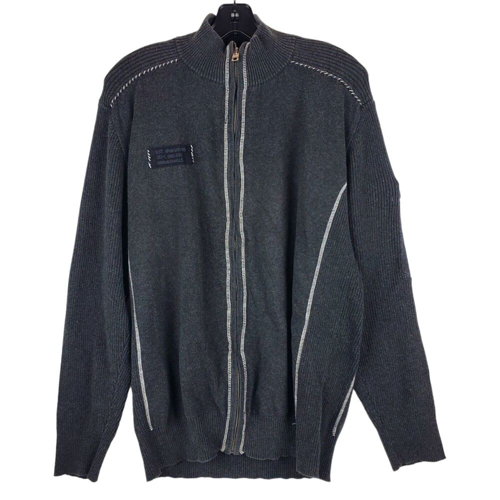 BUCKLE BLACK Jacket Mens Large Gray Athletic Fit Full Zip Shacket Preppy Casual